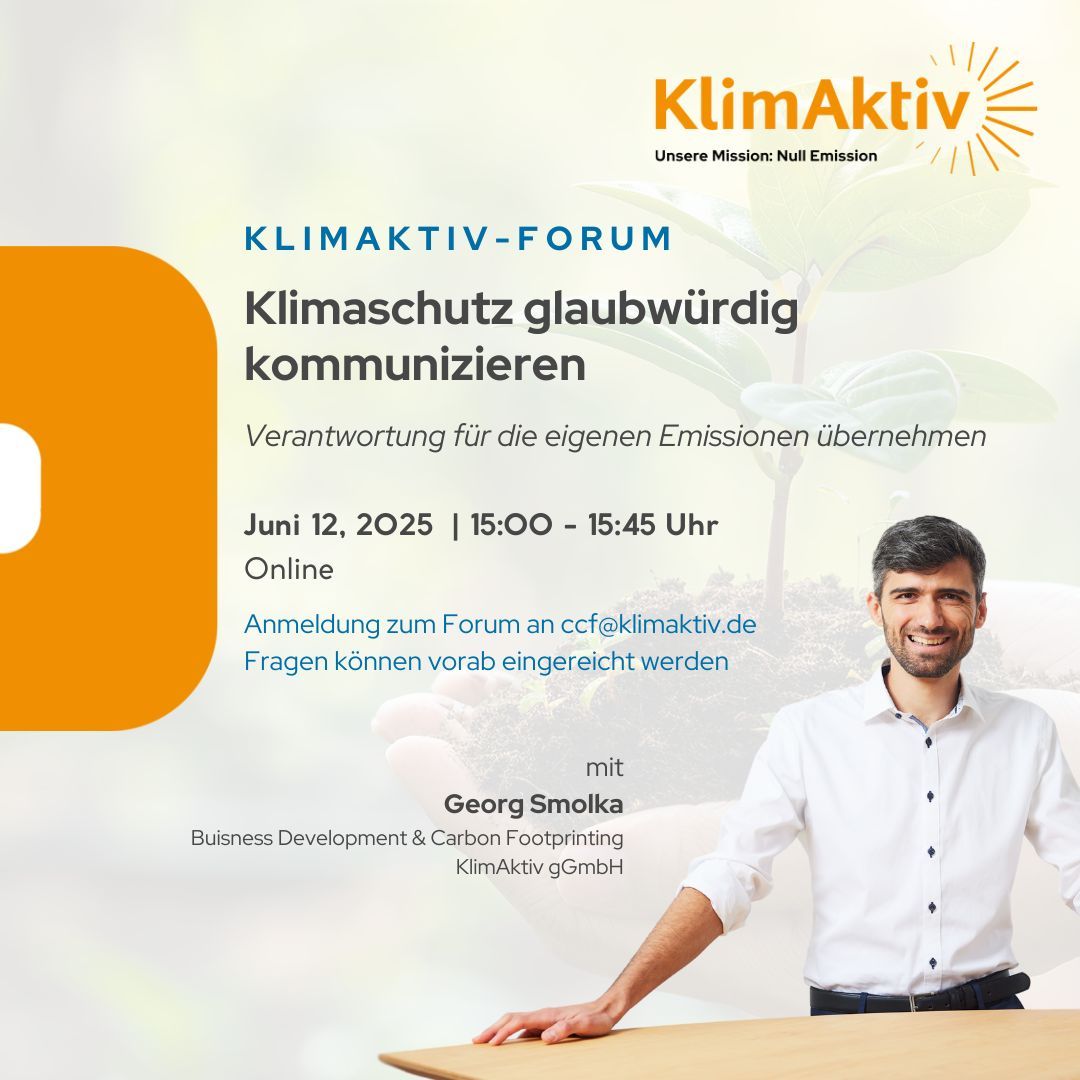 KlimAktiv - Aktuelles, Verantwortung für die eigenen Emissionen übernehmen